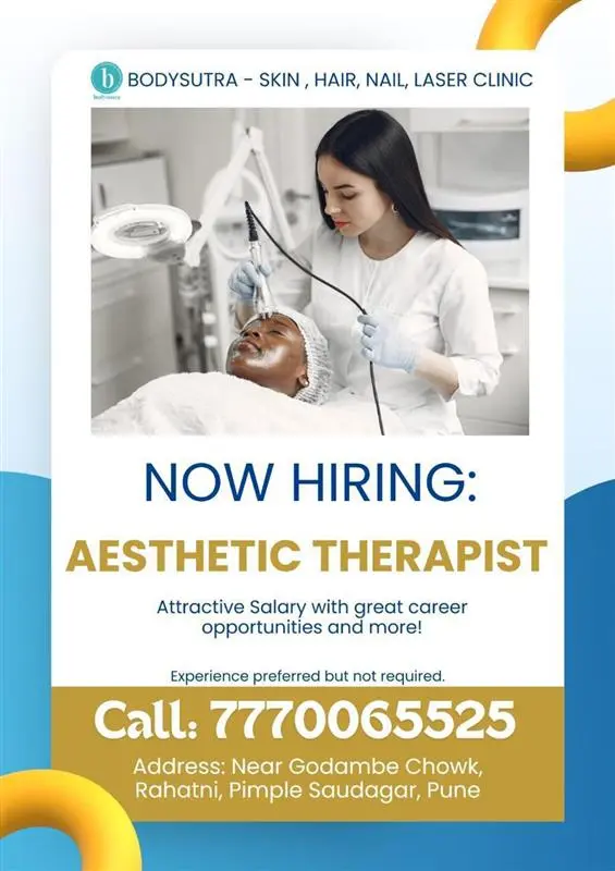 Now hiring aesthetic therapist at Bodysutra clinic in Pimpri Chinchwad