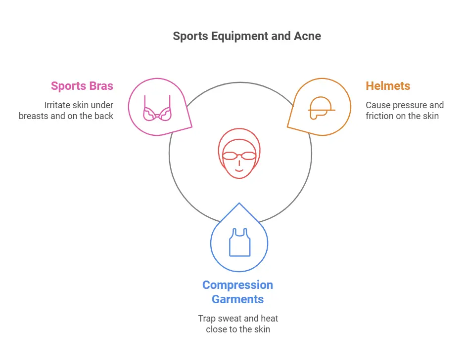 sports equipment and acne