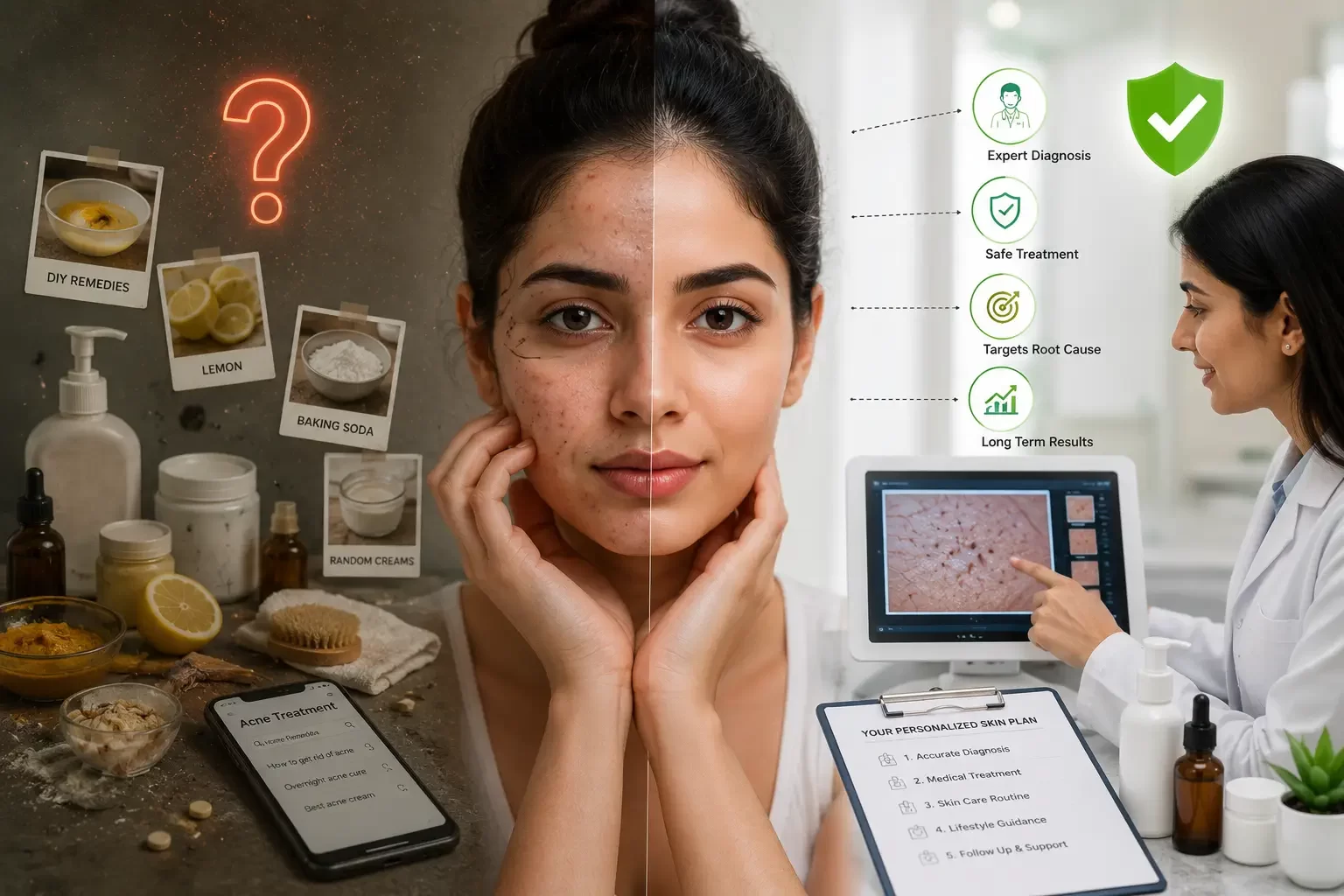 Professional skin diagnosis by a Skin Doctor in PCMC for acne and skin concerns
